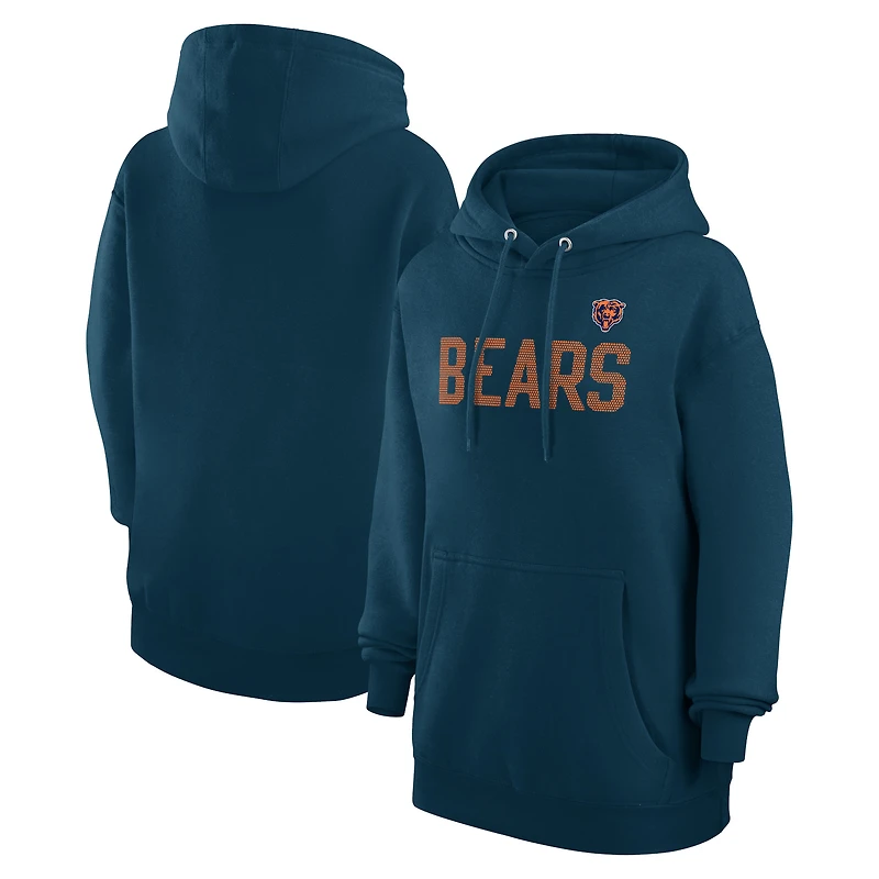 Women's G-III 4Her by Carl Banks Navy Chicago Bears Dot Print Pullover Hoodie
