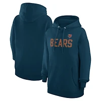 Women's G-III 4Her by Carl Banks  Navy Chicago Bears Dot Print Pullover Hoodie