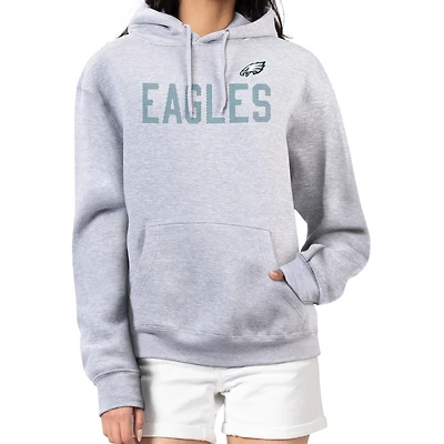 Women's G-III 4Her by Carl Banks Heather Gray Philadelphia Eagles Dot Print Pullover Hoodie