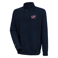 Men's Antigua  Navy Columbus Blue Jackets Victory Quarter-Zip Pullover Top