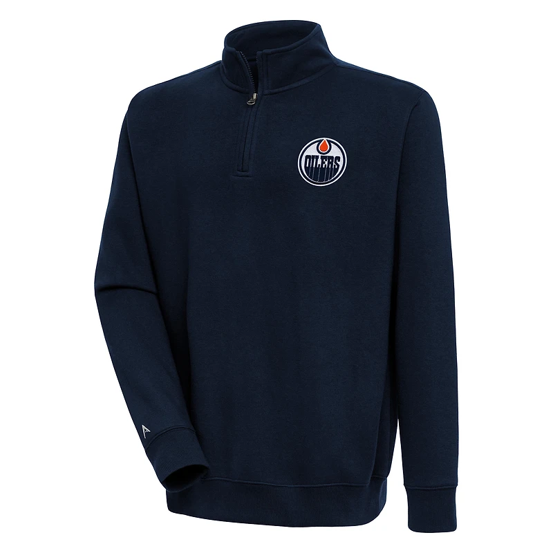 Men's Antigua Navy Edmonton Oilers Victory Quarter-Zip Pullover Top
