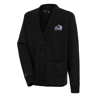 Men's Antigua  Black Colorado Avalanche Victory Cardigan