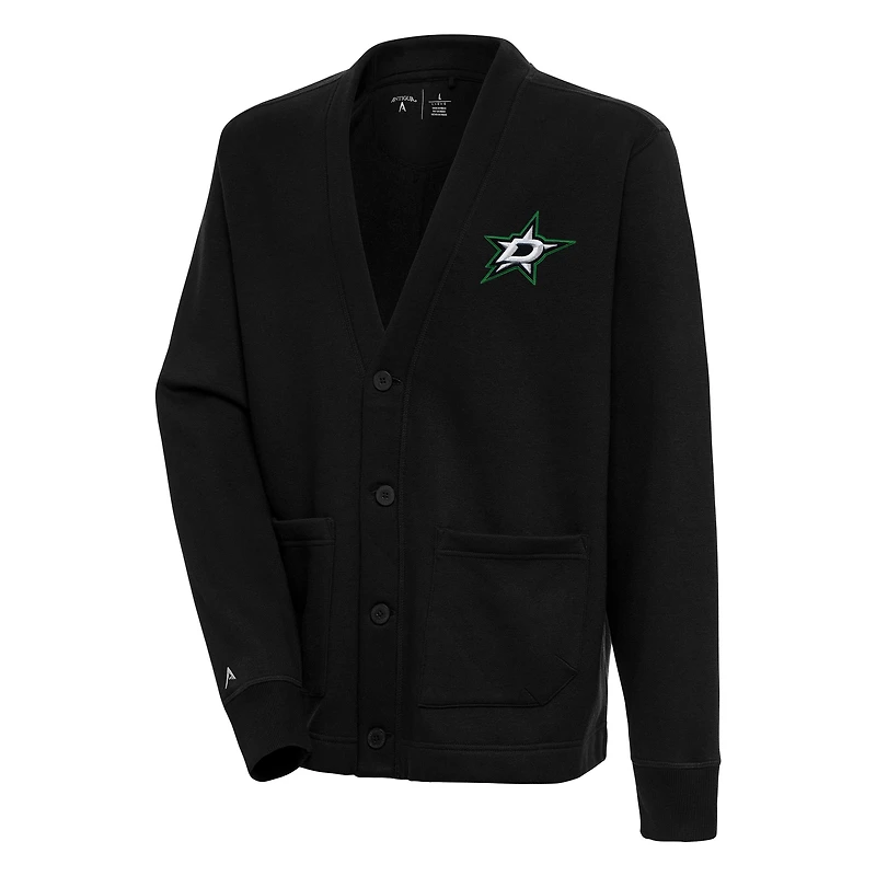 Men's Antigua  Black Dallas Stars Victory Cardigan