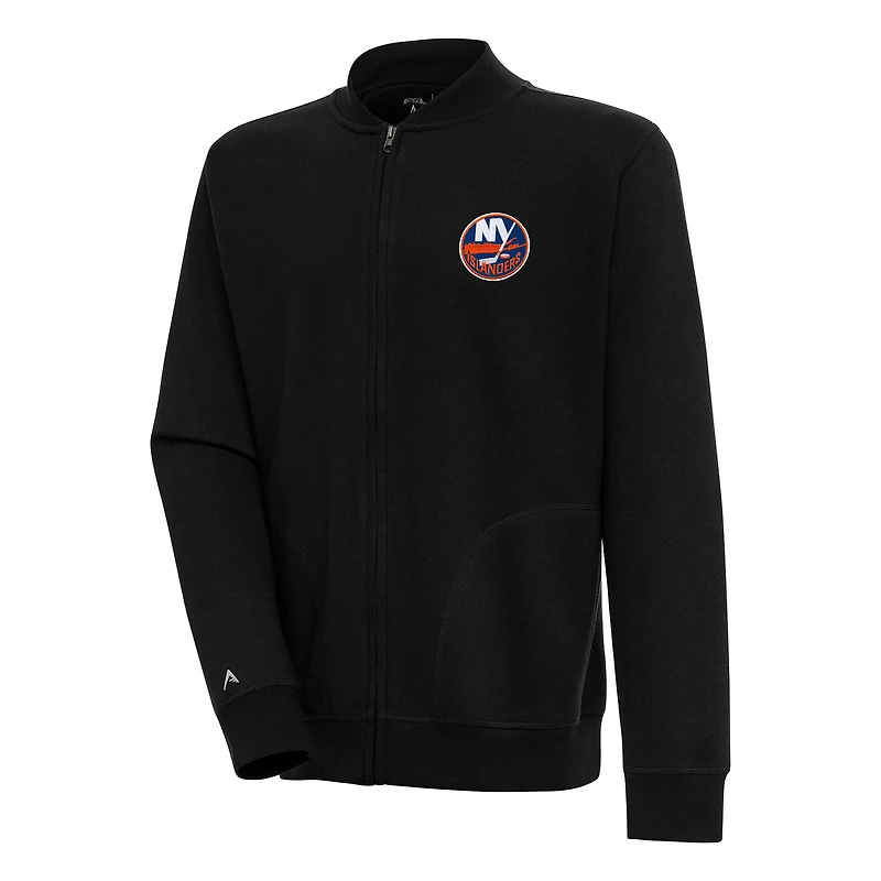 Men's Antigua  Black New York Islanders Victory Full-Zip Jacket