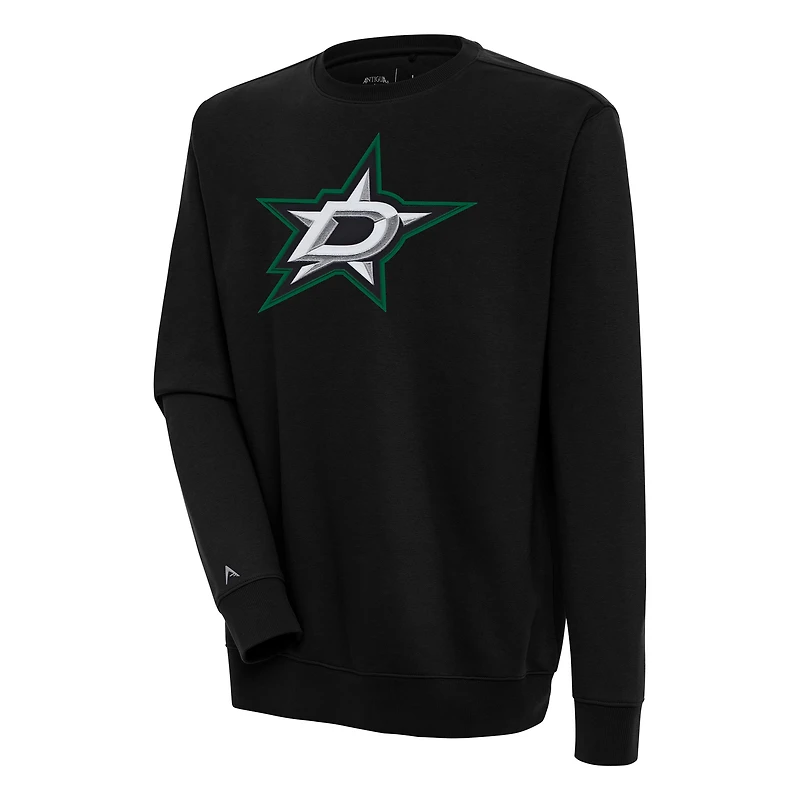 Men's Antigua Black Dallas Stars Victory Pullover Sweatshirt