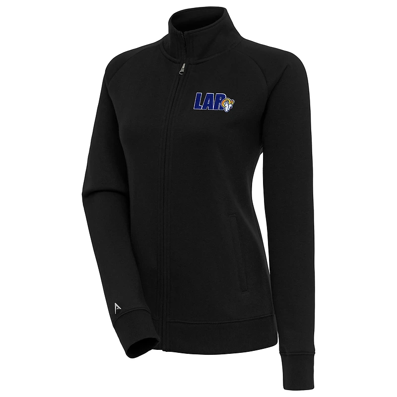 Women's Antigua  Black Los Angeles Rams Victory Full-Zip Jacket