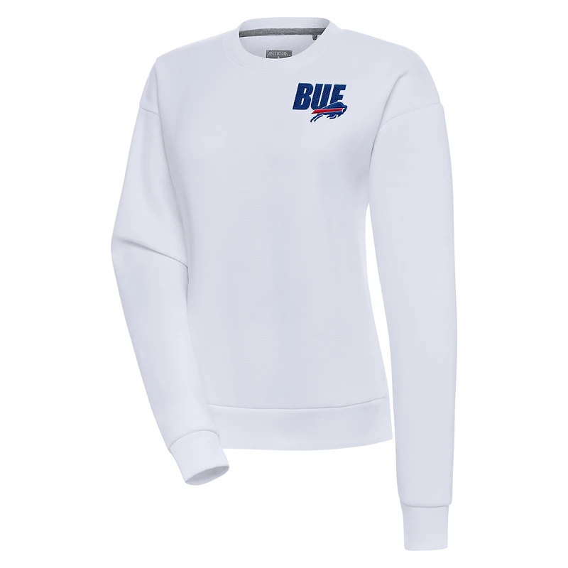 Women's Antigua  White Buffalo Bills Victory Pullover Sweatshirt
