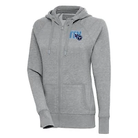 Women's Antigua  Heather Gray Tennessee Titans Victory Full-Zip Hoodie