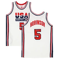 David Robinson USA Basketball Autographed White Mitchell & Ness 1992 USA Authentic Jersey with "The Admiral" Inscription