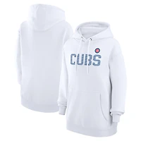 Women's G-III 4Her by Carl Banks  White Chicago Cubs Dot Print Pullover Hoodie