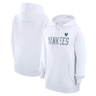 Women's G-III 4Her by Carl Banks  White New York Yankees Dot Print Pullover Hoodie