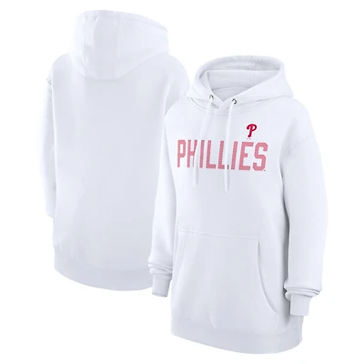 Women's G-III 4Her by Carl Banks  White Philadelphia Phillies Dot Print Pullover Hoodie