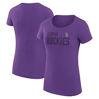 Women's G-III 4Her by Carl Banks Purple Colorado Rockies Super-Slim Fit Lightweight Dot Print T-Shirt