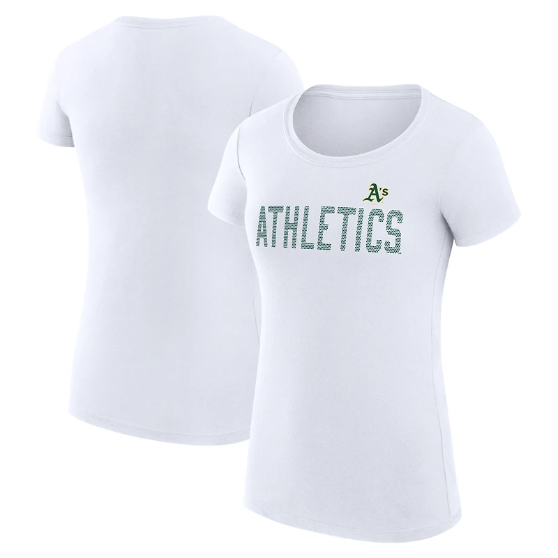 Women's G-III 4Her by Carl Banks White Athletics Super-Slim Fit Lightweight Dot Print T-Shirt