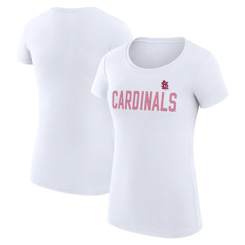 Women's G-III 4Her by Carl Banks White St. Louis Cardinals Super-Slim Fit Lightweight Dot Print T-Shirt