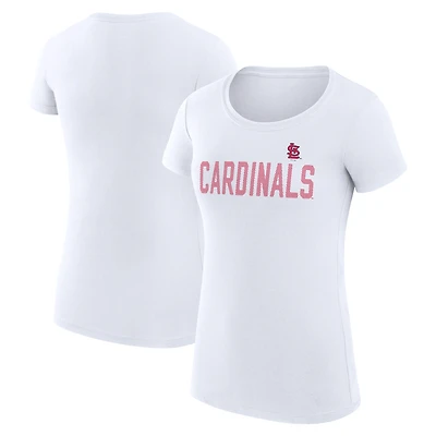 Women's G-III 4Her by Carl Banks White St. Louis Cardinals Super-Slim Fit Lightweight Dot Print T-Shirt