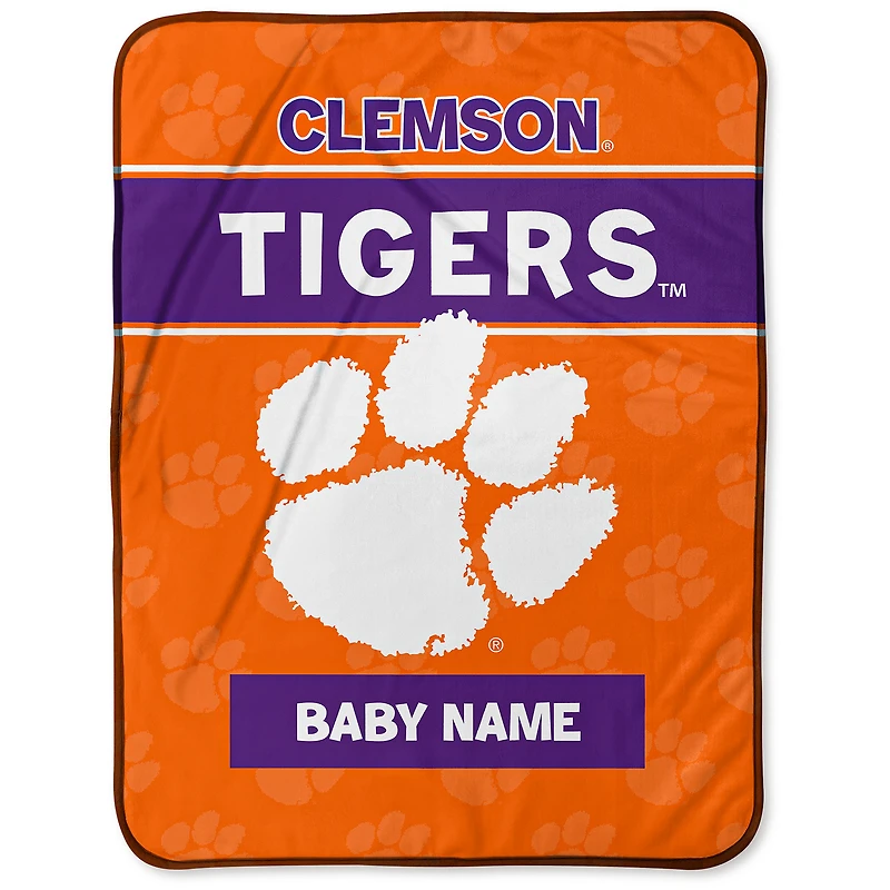 Chad & Jake Clemson Tigers 30" x 40" Personalized Baby Blanket