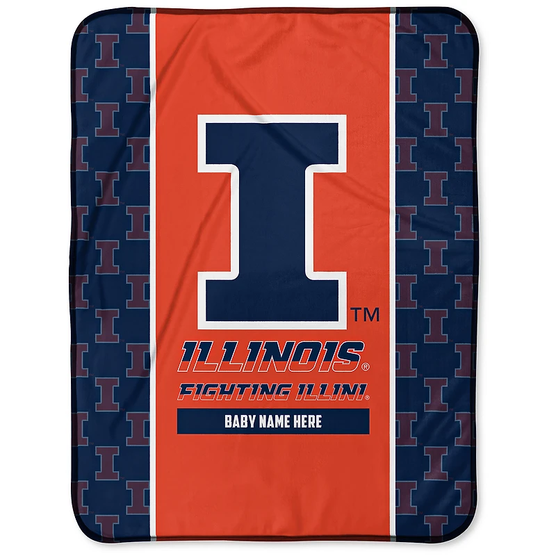 Chad & Jake Illinois Fighting Illini 30" x 40" Personalized Baby Blanket
