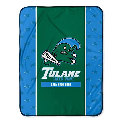 Chad & Jake Tulane Green Wave 30" x 40" Personalized Baby Blanket