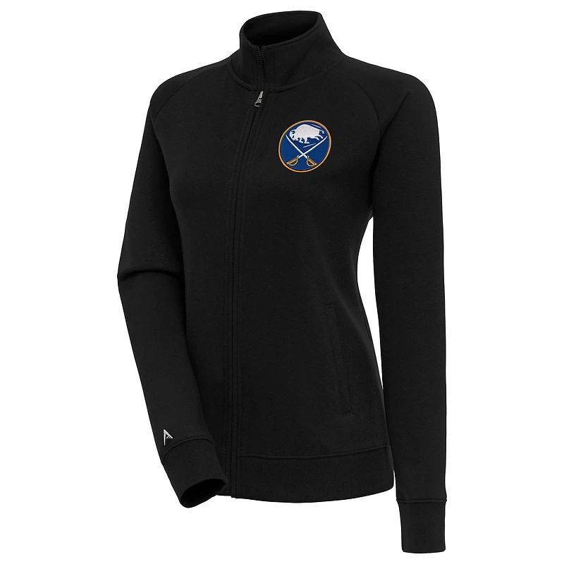 Women's Antigua Black Buffalo Sabres Victory Full-Zip Jacket