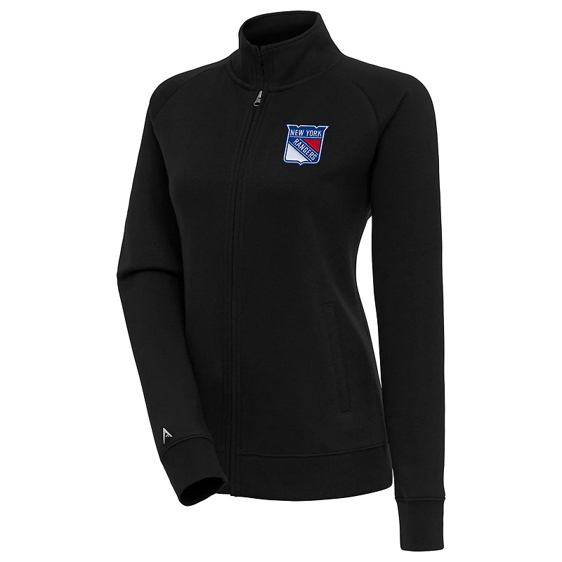 Women's Antigua Black New York Rangers Victory Full-Zip Jacket