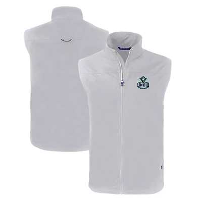 Men's Cutter & Buck  Gray UNC Wilmington Seahawks Big & Tall Charter Eco Full-Zip Vest