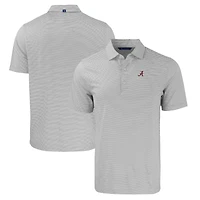 Men's Cutter & Buck  Gray/White Alabama Crimson Tide Big & Tall Forge Eco Double Stripe Stretch Recycled Polo