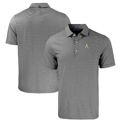 Men's Cutter & Buck  Black/White Appalachian State Mountaineers Big & Tall Forge Eco Double Stripe Stretch Recycled Polo