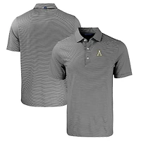 Men's Cutter & Buck  Black/White Appalachian State Mountaineers Big & Tall Forge Eco Double Stripe Stretch Recycled Polo