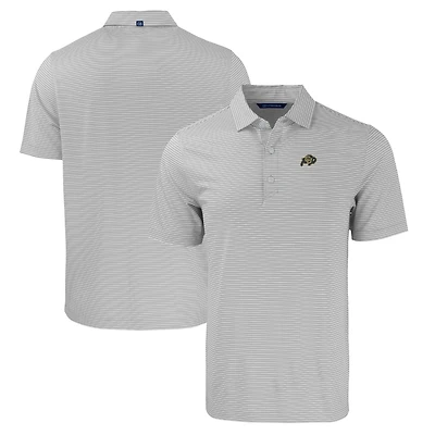 Men's Cutter & Buck  Gray/White Colorado Buffaloes Big & Tall Forge Eco Double Stripe Stretch Recycled Polo