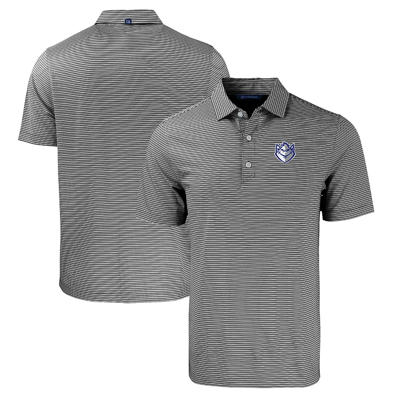 Men's Cutter & Buck Black/White Saint Louis Billikens Big & Tall Forge Eco Double Stripe Stretch Recycled Polo