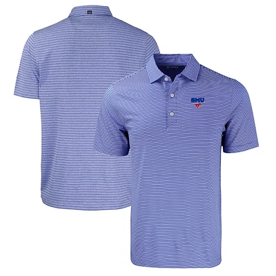 Men's Cutter & Buck  Royal SMU Mustangs Big & Tall Forge Eco Double Stripe Stretch Recycled Polo