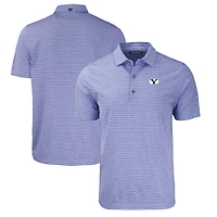 Men's Cutter & Buck  Heather Royal BYU Cougars Big & Tall Forge Eco Stripe Stretch Recycled Polo
