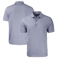 Men's Cutter & Buck  Heather Navy Yale Bulldogs Big & Tall Forge Eco Heather Stripe Stretch Recycled Polo