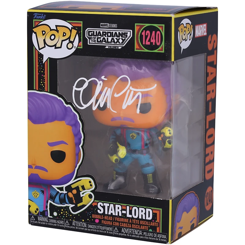 Chris Pratt Guardians of the Galaxy Volume 3 Autographed Special Edition Blacklight #1240 Funko Pop!