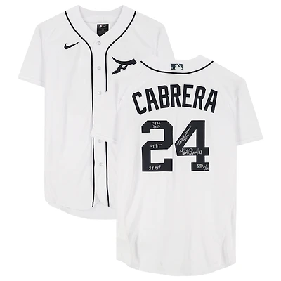Miguel Cabrera Detroit Tigers Autographed Nike Authentic Jersey with Multiple Inscriptions - Limited Edition of 24
