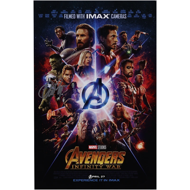 Chris Pratt Avengers Infinity War Autographed 11" x 17" Movie Poster