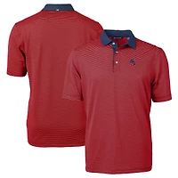 Men's Cutter & Buck Red/Navy Tampa Bay Buccaneers Big & Tall Virtue Eco Pique Micro Stripe Recycled Polo