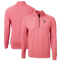 Men's Cutter & Buck  Heather Red Atlanta Falcons  Big & Tall Adapt Eco Knit Quarter-Zip Pullover Top