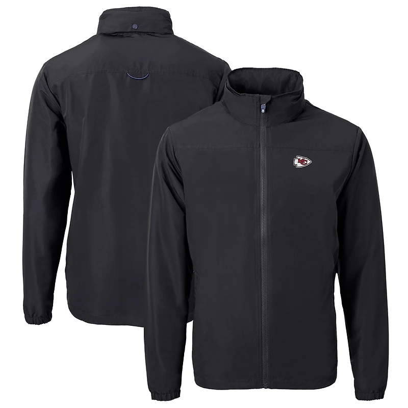 Men's Cutter & Buck  Black Kansas City Chiefs  Big & Tall Charter Eco Knit Recycled Full-Zip Jacket
