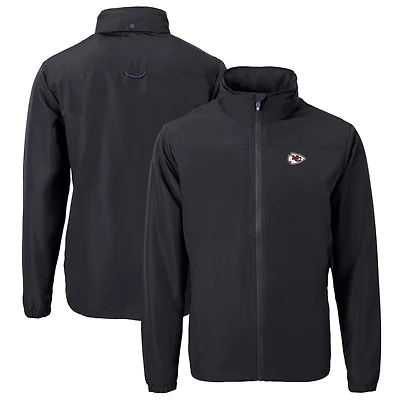 Men's Cutter & Buck  Black Kansas City Chiefs  Big & Tall Charter Eco Knit Recycled Full-Zip Jacket
