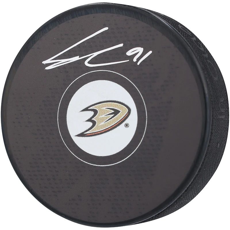 Leo Carlsson Anaheim Ducks Autographed Hockey Puck