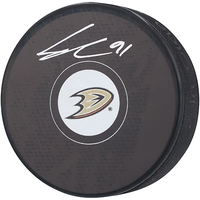 Leo Carlsson Anaheim Ducks Autographed Hockey Puck