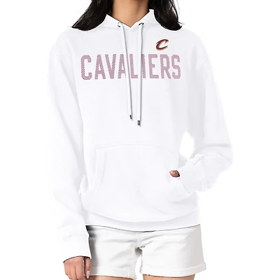 Women's G-III 4Her by Carl Banks  White Cleveland Cavaliers Dot Print Pullover Hoodie