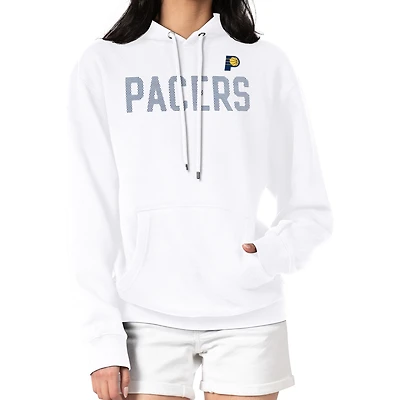 Women's G-III 4Her by Carl Banks  White Indiana Pacers Dot Print Pullover Hoodie
