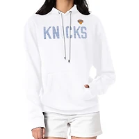 Women's G-III 4Her by Carl Banks  White New York Knicks Dot Print Pullover Hoodie