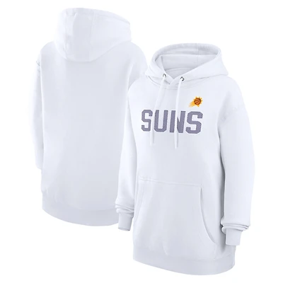 Women's G-III 4Her by Carl Banks  White Phoenix Suns Dot Print Pullover Hoodie