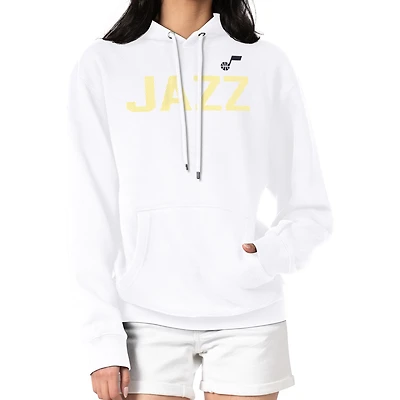 Women's G-III 4Her by Carl Banks  White Utah Jazz Dot Print Pullover Hoodie