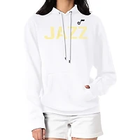 Women's G-III 4Her by Carl Banks  White Utah Jazz Dot Print Pullover Hoodie
