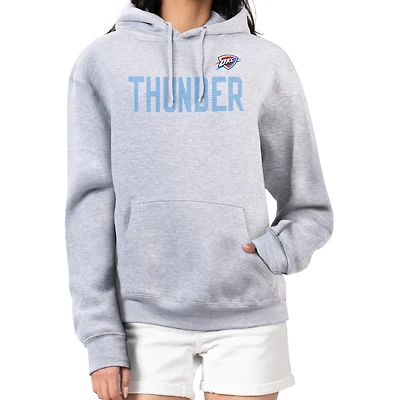 Women's G-III 4Her by Carl Banks  Heather Gray Oklahoma City Thunder Dot Print Pullover Hoodie